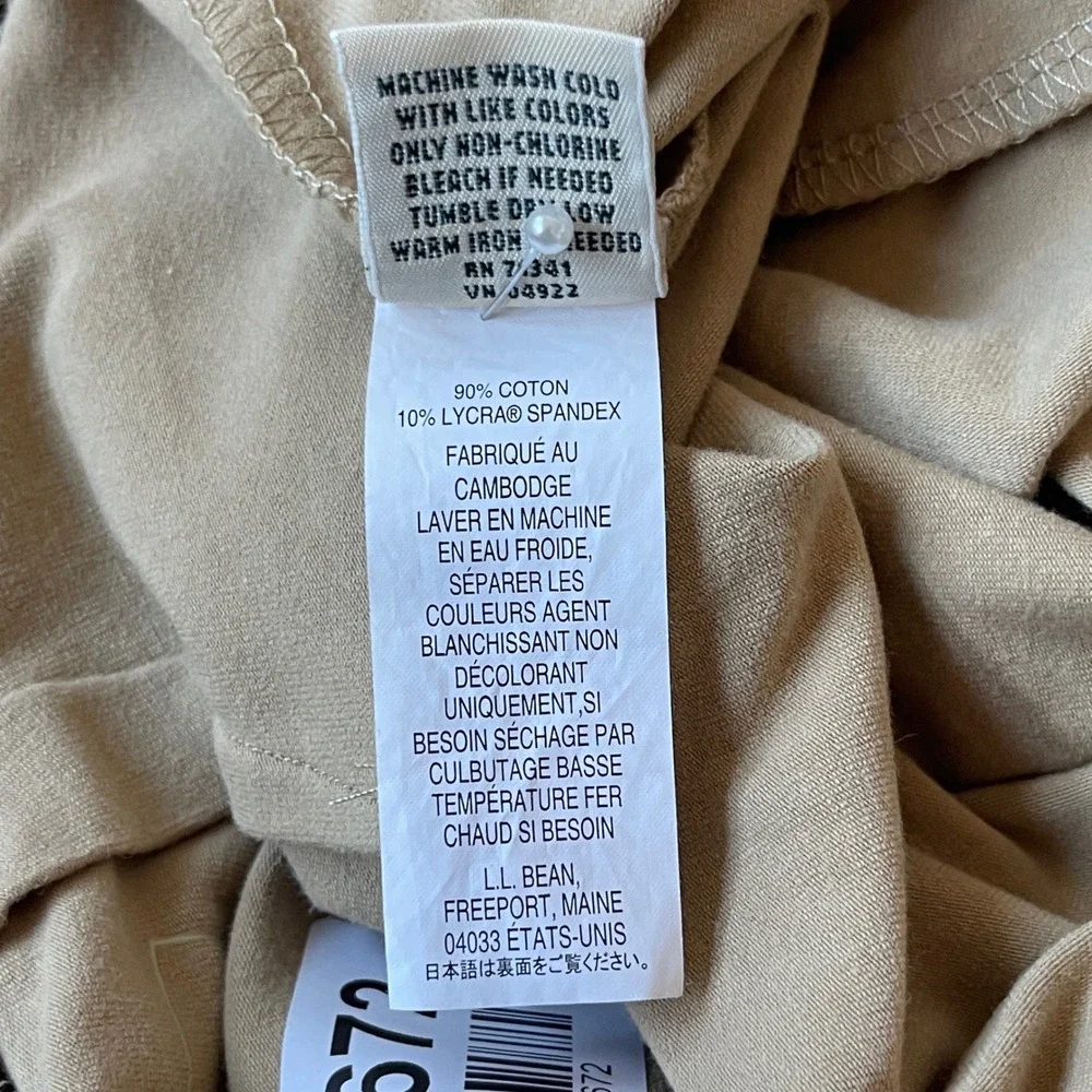 LL Bean Perfect Fit Pants Womens Medium Regular Khaki Tan Cotton Stretch 287678 - Picture 8 of 12